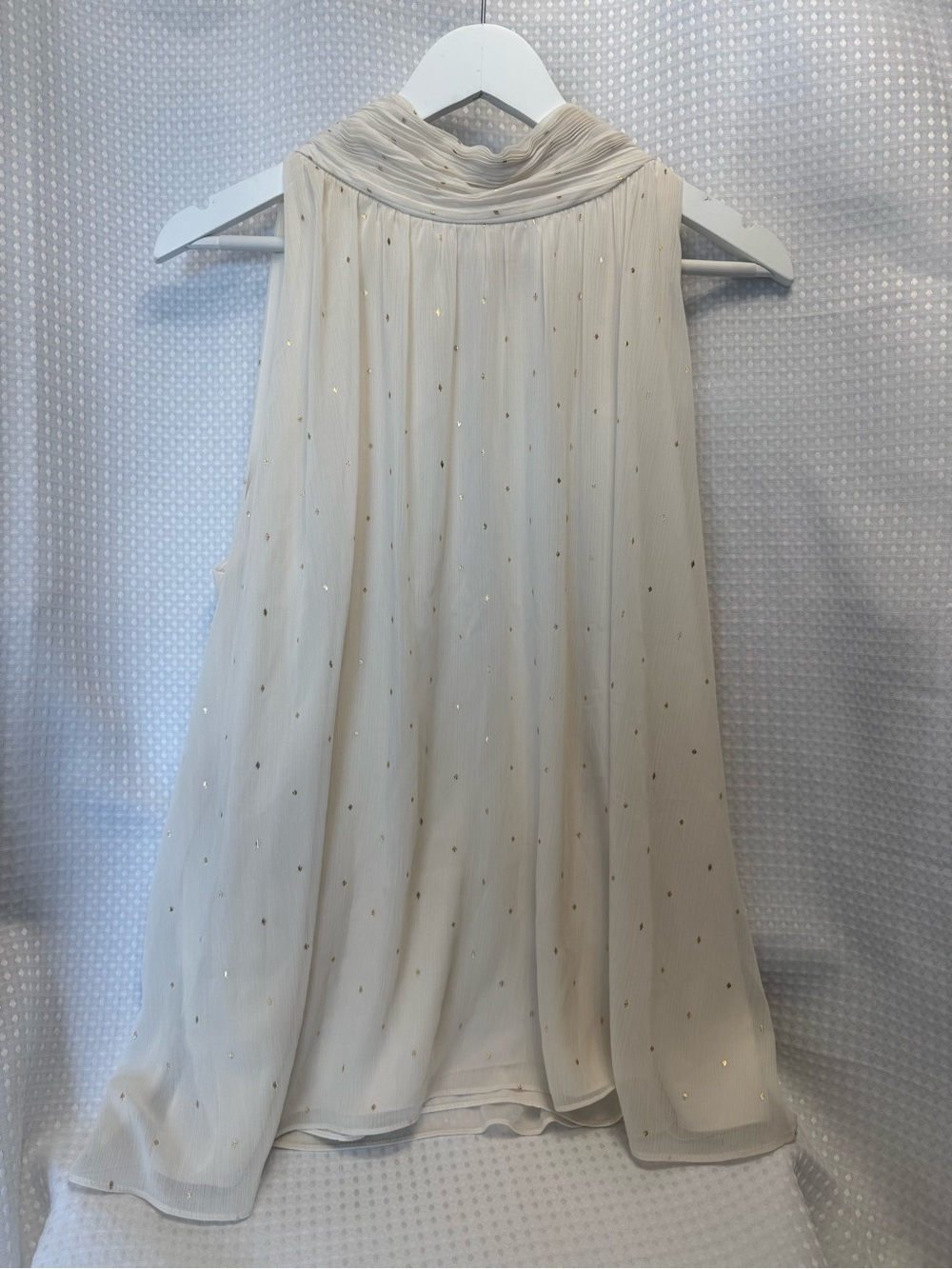 Vince Camuto Cream Halter Camisole with Metallic Dot Detail